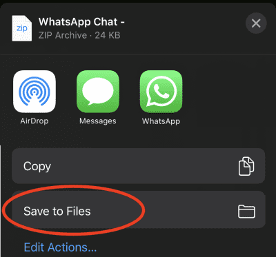 Tap Save to Files